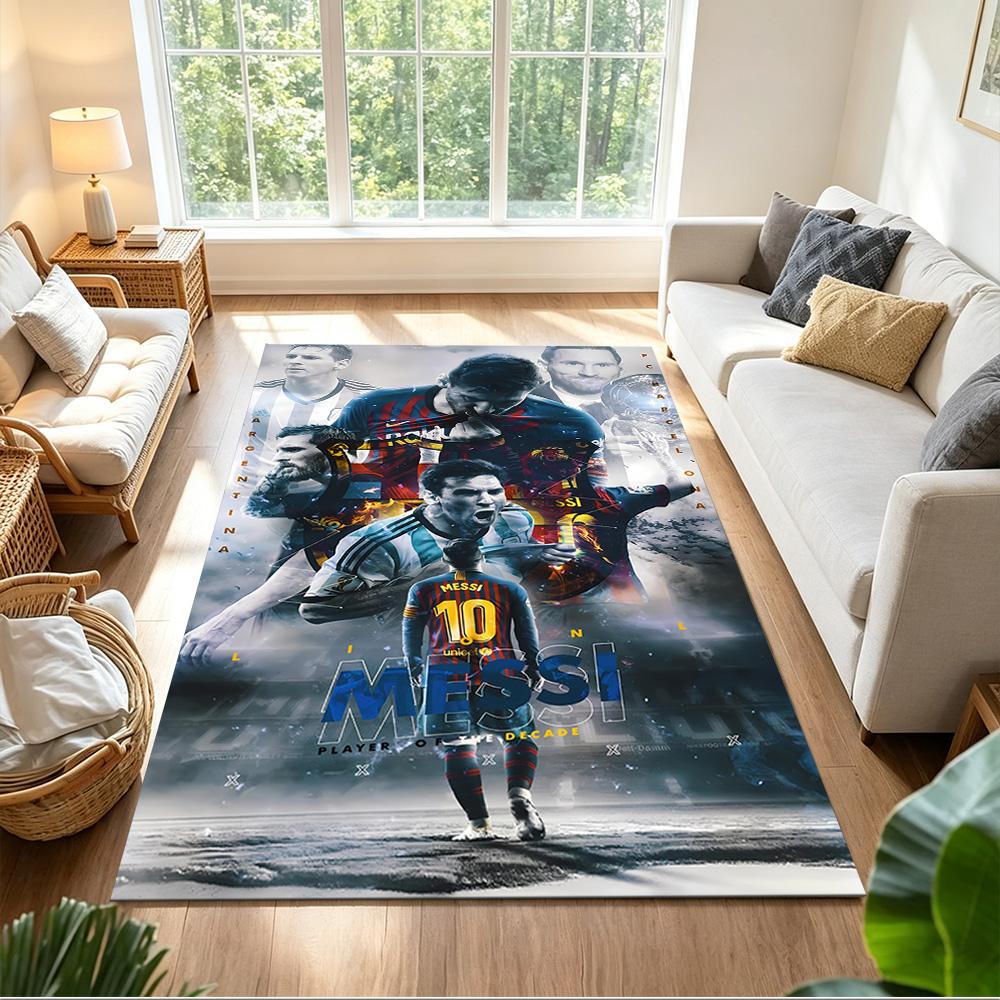 Soccer Player Action Floor Mat Design for Foyer Hallway Study room Dormitory Antislip Carpet Decorate Offices Perfect Gift for Women/Men