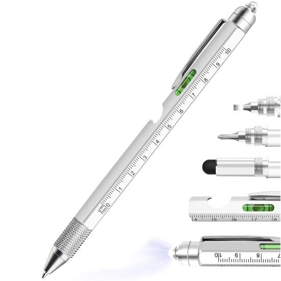 Многоцелевой инструмент ручка для мужчин светодиодная подсветка отвертка линейка стилус уровень открывалка для бутылок гаджеты 9-в-1 мультитул ручка