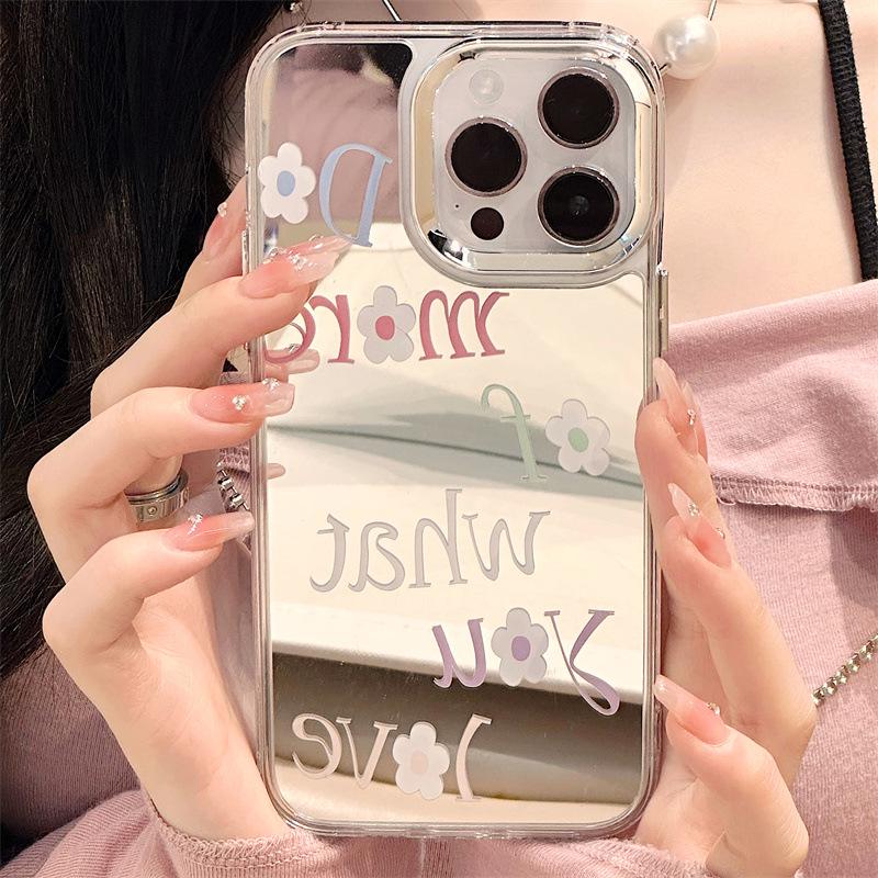 Чехол Zhitai Apple Mirror для iPhone 15 Pro Max: Три в одном с браслетом — подходит для iPhone 12, 13, 14