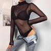 See Through Bodysuit Backless Hollow Out Transparent Club Jumpsuits Women Solid Black Tee Summer Elegant Sexy Streetwear