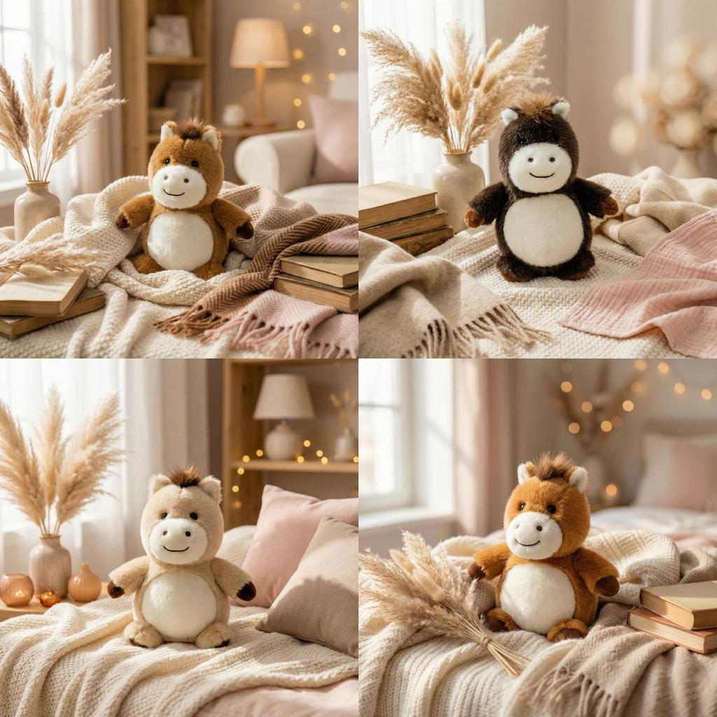 Pony Year Lucky Mascot Plush Toy With Pp Cotton Filling For Kids And Adults