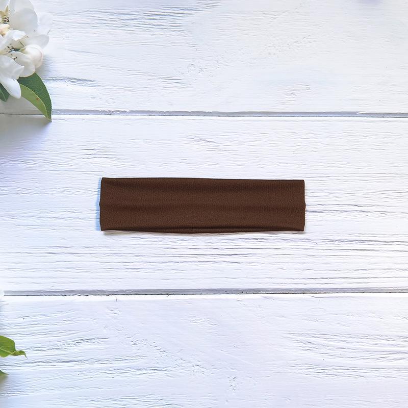 Высокоэластичная однотонная повязка на голову для занятий йогой и спортом - впитывающая пот, широкополый аксессуар для волос