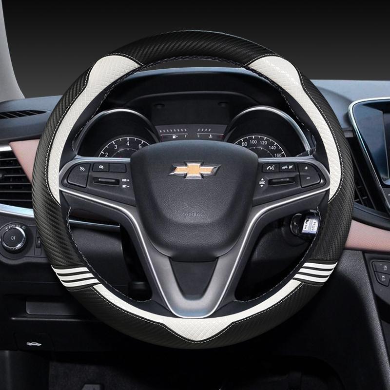Чехол на руль автомобиля из углеродного волокна 38 см для Chevrolet Cruze Malibu Sail Spark Captiva Equinox Trax/Tracker AVEO Lova RV