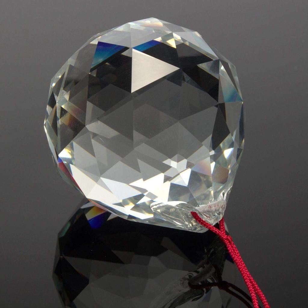 Прозрачный хрустальный шар по фэн-шуй, ловец солнца (40 мм, прозрачный) Подвесной шар на окно для удачи и процветания - подвесное украшение для дома и подарки