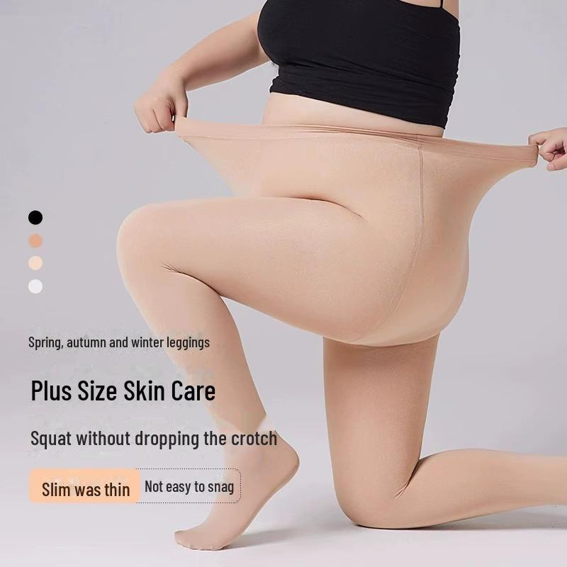 Колготки телесного цвета больших размеров для голых ног — весна-зима, нескользящая конструкция