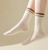 Женские хлопковые спортивные носки до середины икры с полосками Майярда, простые, высокоэластичные, повседневные, для девочек, удобные и дышащие женские носки