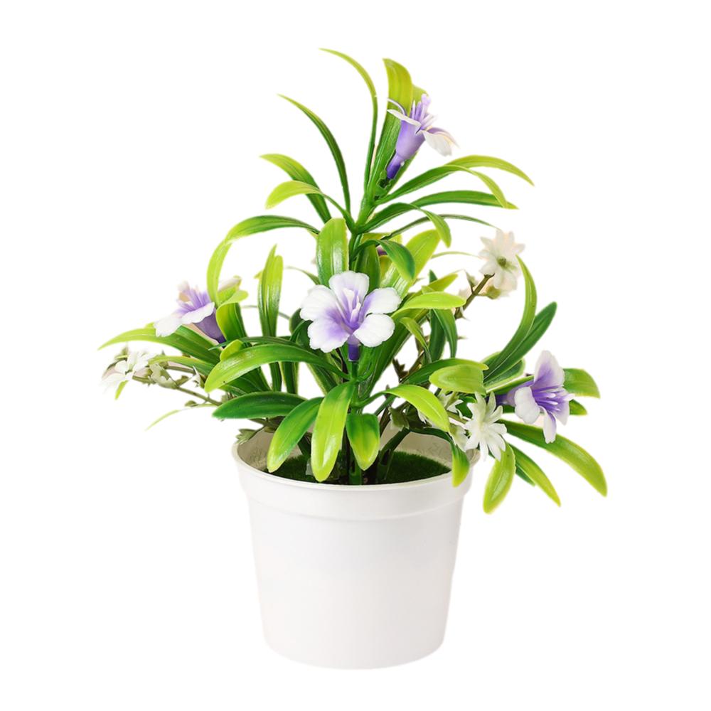 Multicolor Morning Glory Artificial Potted Plants Photo Props Faux Bonsai Desktop Ornament