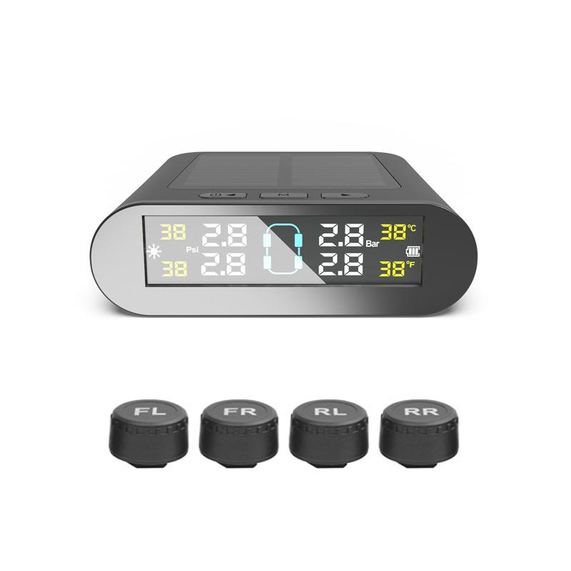 Tire Pressure Monitoring System Temperature Warning Fuel Save With 4 External Sensors Solar TPMS Car Tyre Pressure Monitor