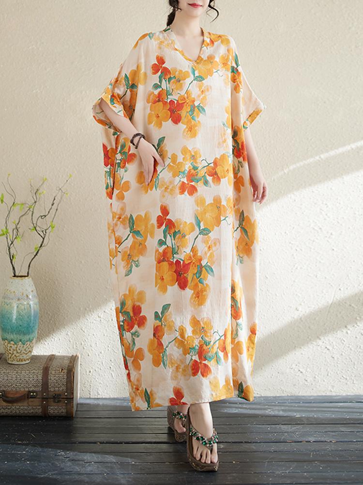 Xitao Платье с V-образным вырезом и рукавами «летучая мышь» ZMY1026