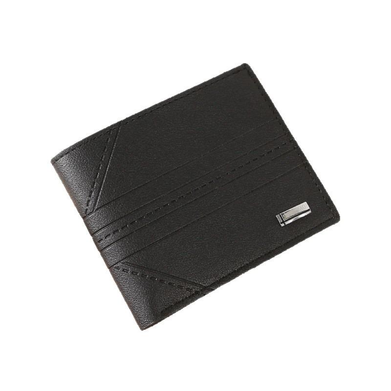 Men's Wallet Short Casual Fashion Simple Thin Leather Clip Blue Large Capacity Men's Wallet Card Bag Change Bag