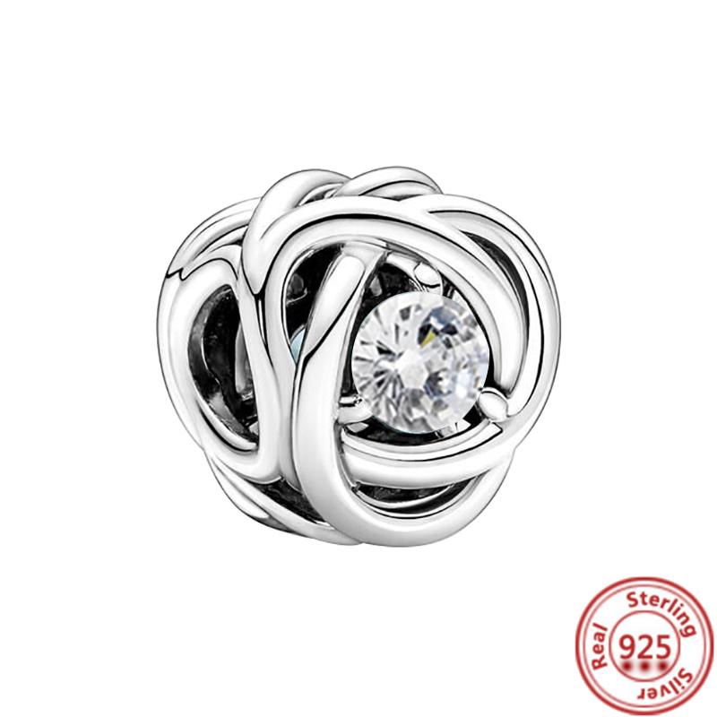 Новый 12 Созвездие Месяца Цвет Вечности Круг Подвеска Подходит Оригинальные Подвески Браслет Из Бисера Стерлингового Серебра 925 DIY Ювелирные Изделия