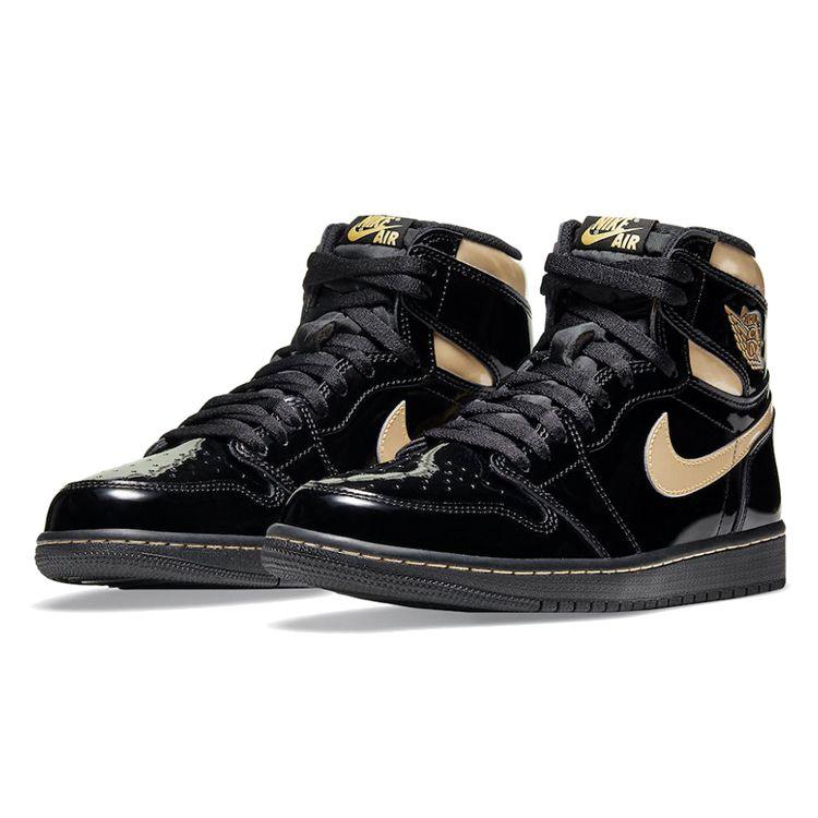 Air Jordan 1 Retro High OG Black Metallic Gold Unisex Sneakers 555088-032