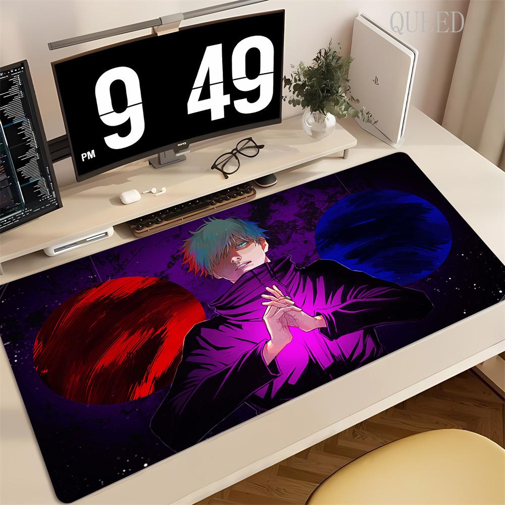 XXL Игровой коврик для мыши Аниме Jujutsu Kaisen Игровые аксессуары Офисный коврик для клавиатуры и мыши Геймерский коврик для стола Резиновый Нескользящий Коврик для мыши для ноутбука Сатору Годжо