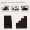 Pet Stairs, for Dogs/Cats, 4-Step, Short Plush, up to 30 kg, 40 x 59 x 54.2 cm, Dark Brown
