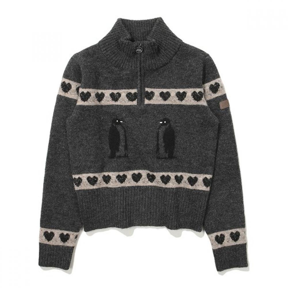 Hart Penguin Half Zip Sweater Charcoal