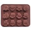 12-гнездная форма для шоколада в форме животных, помадка, желе, кубик льда, украшения своими руками, формы для выпечки