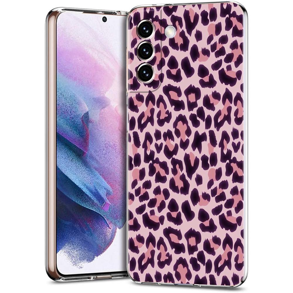 Чехол для телефона Samsung Galaxy S24 Ultra S23 FE S22 S20 S21 5G S10 S9 Plus S10E S8 Силиконовый Прозрачный Леопардовый Принт Гепар Чехол