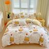 4 Thick Brushed Bed Set Single Dorm Bedding Sheet Pillowcase Quilt Cover Fresh Style