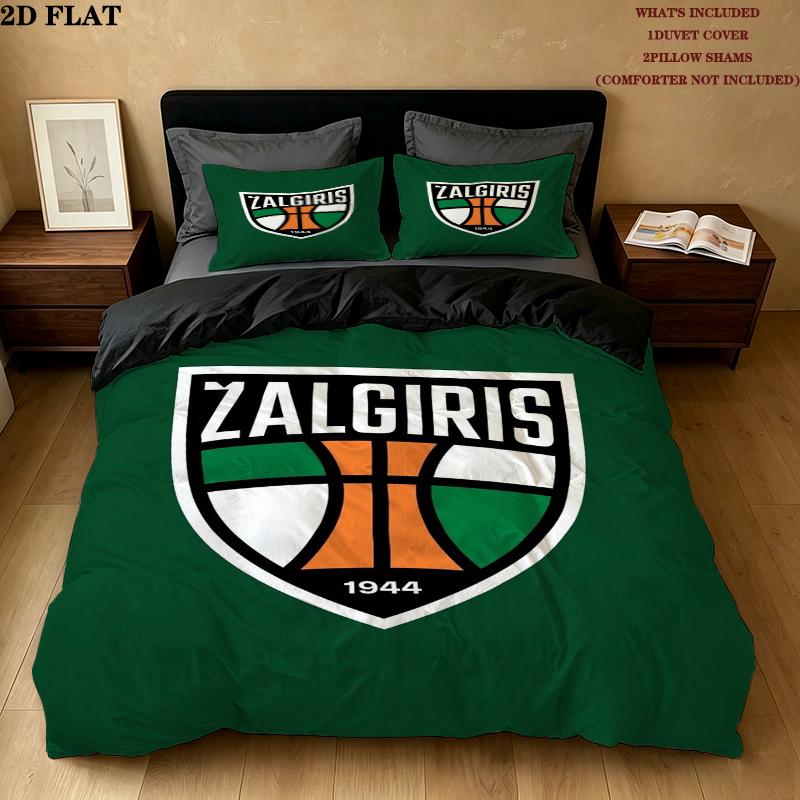 Fk Zalgiris Pattern Bedding uilt Set uilt Cover Pillowcase Home Decoration Birthday Gift (1 * duvet cover + 2 * pillowcase without core)