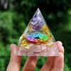 Energy Pyramid Orgonite Healing Crystals Chakra Tool 5*5*5cm Natural Amethyst Handmade Gift Home Office Decor