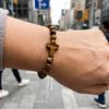 Tiger Eye Beads Cross Bracelet Elastic Rope Rosary Bracelet Vintage Tiger's Eye Bracelet  Women