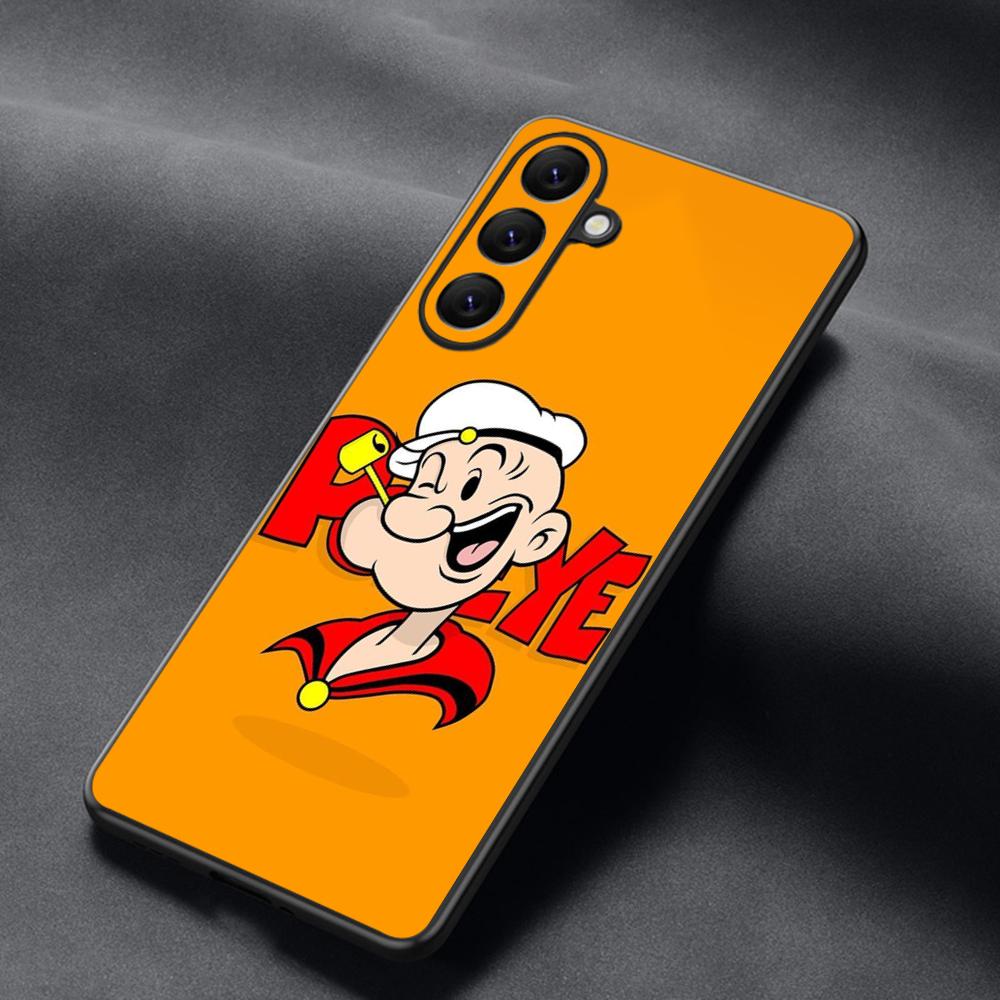 P-po-peyeS classic anime poster pattern Phone Case For Samsung Galaxy S26 S25 S24 S23 S22 S21 Plus Ultra Note20 Soft Black