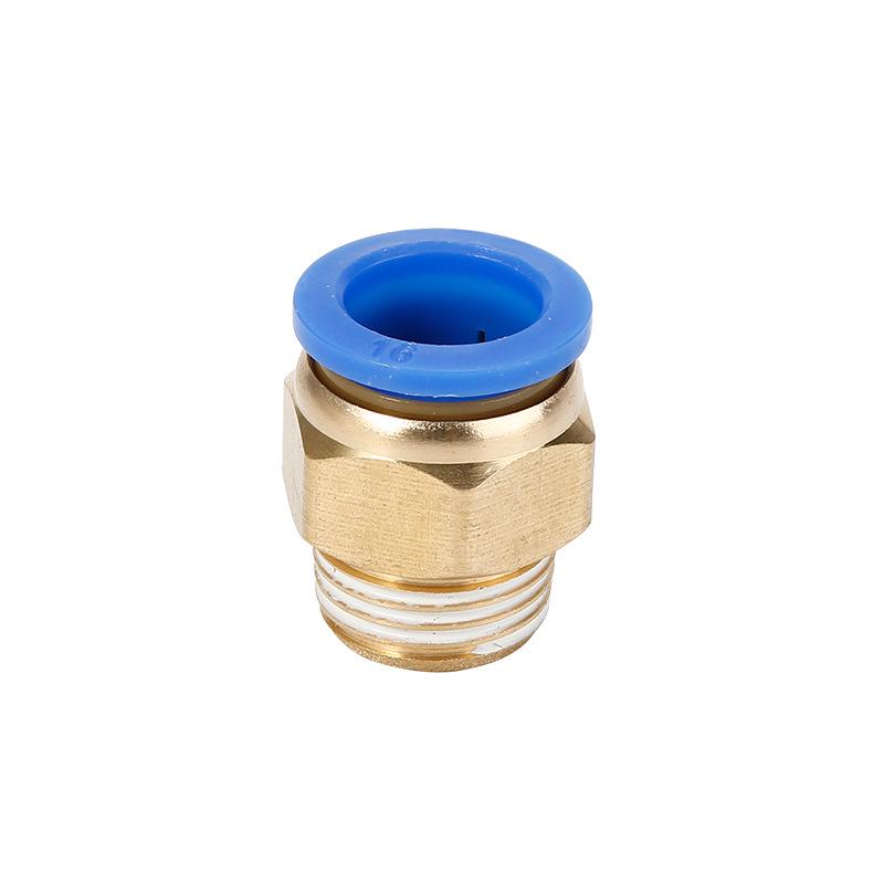 Copper Pneumatic Quick Connector for Air Pipes - External Thread Straight Fitting