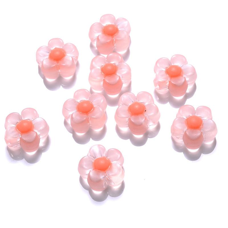 100pcs 12mm Sunflower Acrylic Beads Matte Transparent Mixed Color Spacer Loose Beads DIY Bracelets Necklace Jewelry Accessories