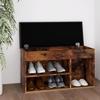 VidaXL Shoe Bench with Cushion Smoked Oak 80x30x47 Cm Particleboard