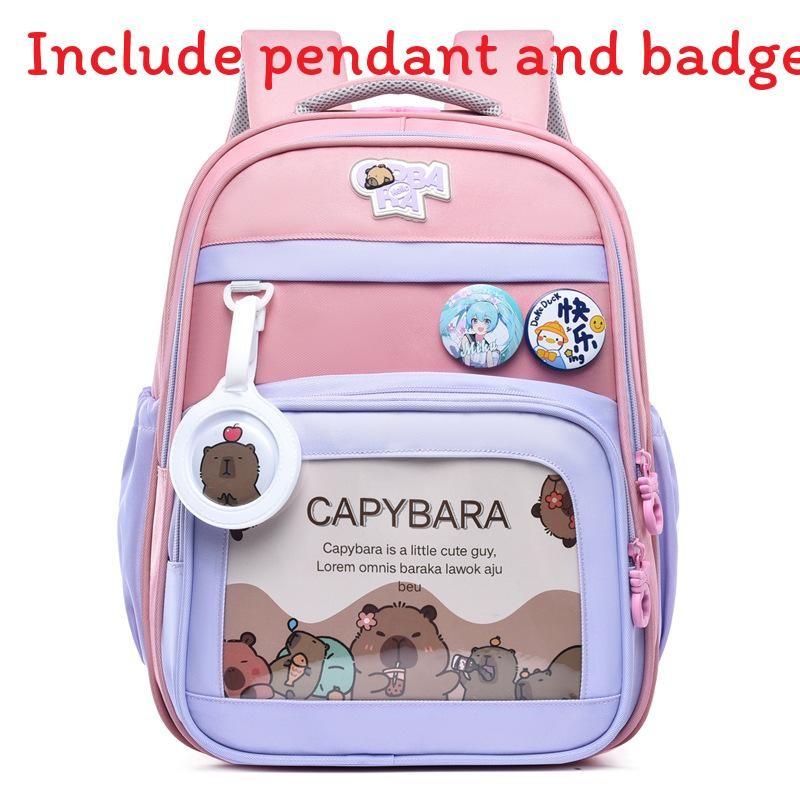 Cute Capybara Cartoon Pattern Children Large Capacity Backpack For Use School
