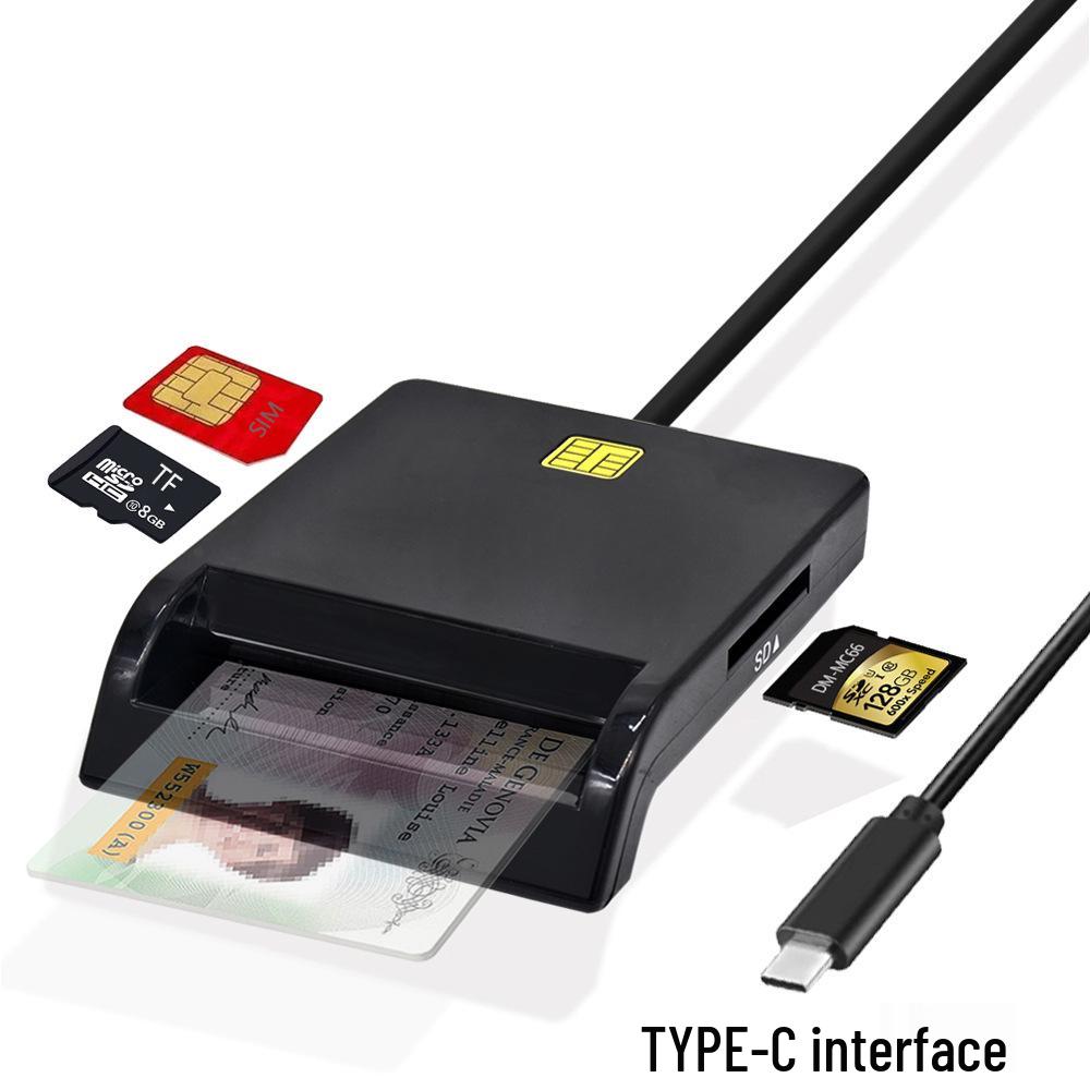 USB 2.0 Type-C считыватель смарт-карт: Универсальное решение для карт IC, банковских карт, SIM-карт, удостоверений личности и CAC