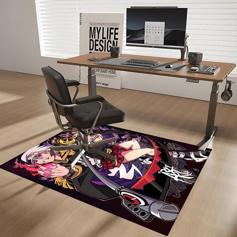 1pc Anime Cartoon Design Ryuko Chair Mat - Non-Slip Office Rug for Home Decor, Gaming Room, Seasonal Gift.T084