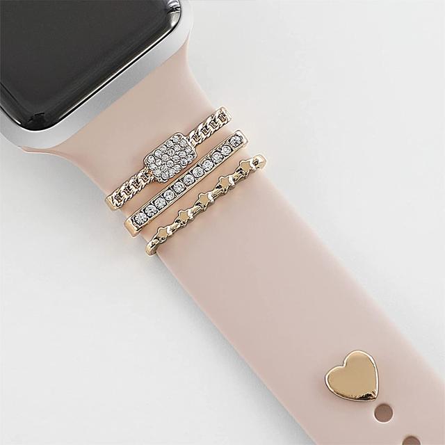 Decoration For Apple watch band series 8 7 6 5 4 se 9 Accessories Diamond Jewelry Charms for Samsung/Huawei watch fit 3 strap