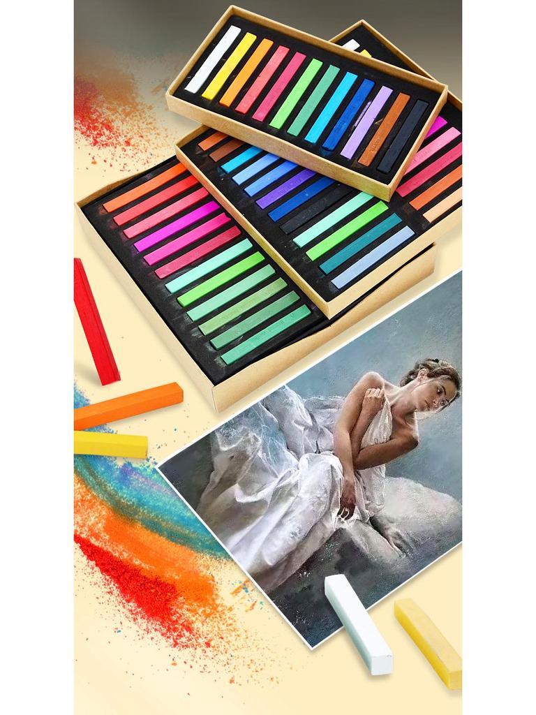 Набор пастельных мелков Brand Color – Профессиональные масляные мелки для рисования, доски и газеты.