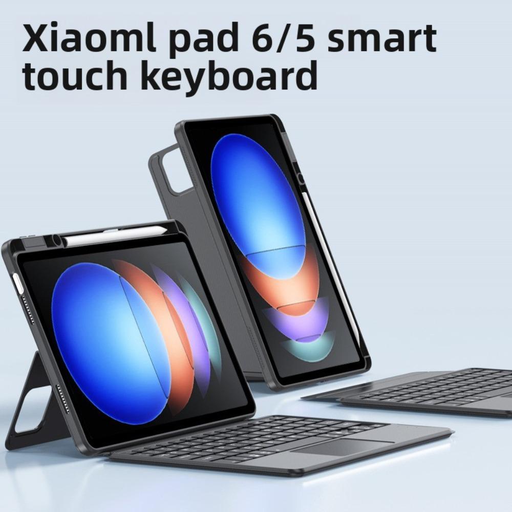 Чехол-клавиатура Bluetooth для Xiaomi Pad 6 6Pro 5 5Pro 12,4-дюймовый беспроводной смарт-чехол с сенсорным управлением