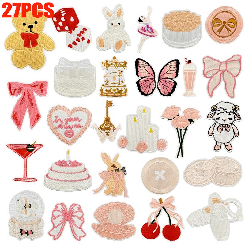 Набор 16 /30 шт. Нашивка Сделай сам Серфинг Девушки /Морские Животные Нашивка Мультяшная Радужная Буква Цветок Вышивка Нашивки Приутюживаемые Нашивки Пришить Сделай сам