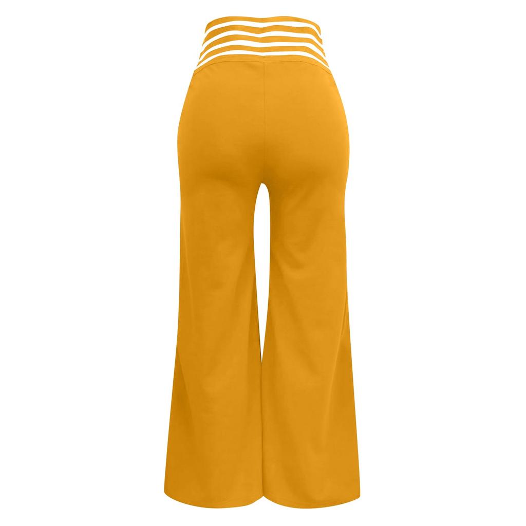 Женские брюки с полым поясом, расклешенные брюки, повседневные брюки с высокой талией и широкими штанинами