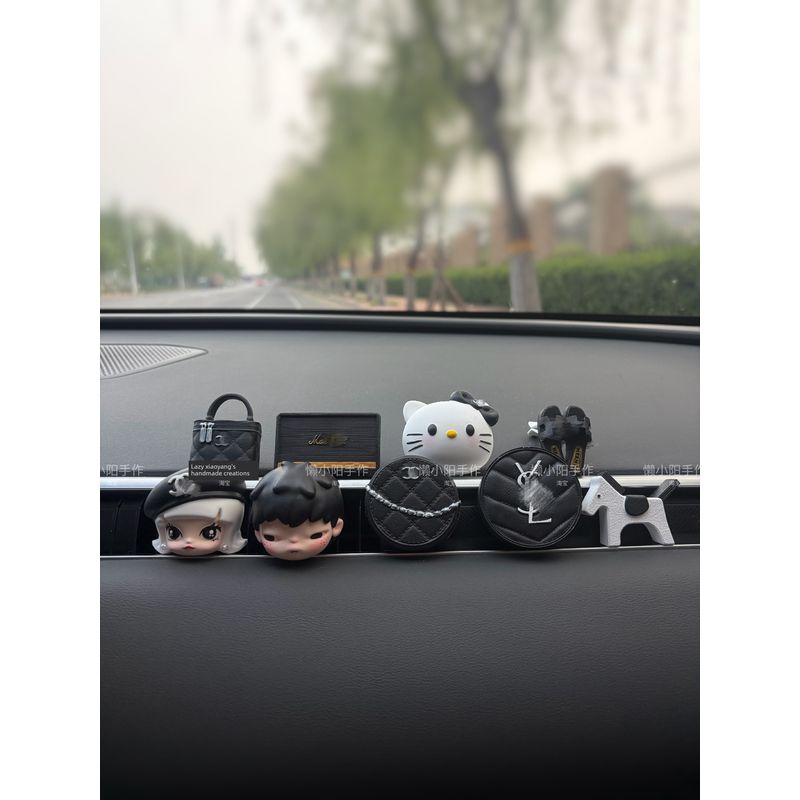 2026 New Tesla Premium Car Air Freshener for Air Conditioning Vent, Niche Cartoon Aroma Diffuser Gypsum