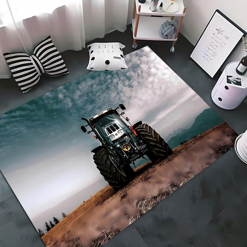 Car Tractor Series Pattern Carpet, Living Room and Bedroom Household Items, kids Room Sofa Mat Doormat Floor  Anti-slip Rug Gift