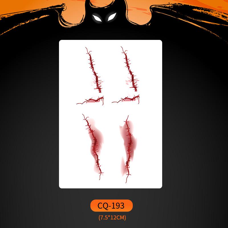 2024 Новые Хэллоуин Страшные Наклейки Татуировки Лица с Большим Ртом - Смешные, Водонепроницаемые, Цветной Вечерний Макияж