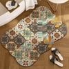 American Retro Diatomaceous Earth Bathroom Floor Mat - Absorbent, Non-Slip, Stain & Wear Resistant, Easy Care for Toilet Entrance