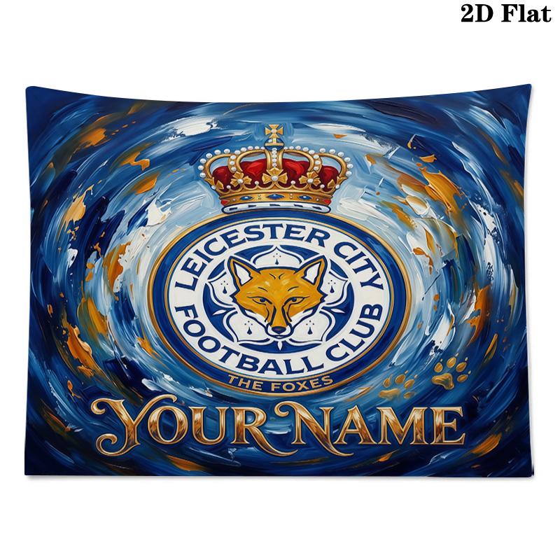 Custom Name Leicester City Printed Tapestry – Wall Hanging for Bedrooms, Dorms, and Home Decor