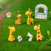 7Pcs/set Mini Giraffe Animal Miniatures Diy Mini Figures Fairy Garden Dollhouse Decoration Moss Terrarium Micro Landscape
