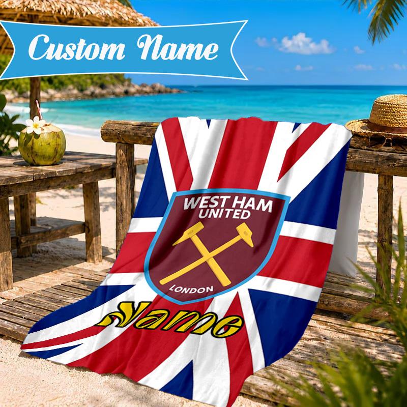 Custom Name Beach Towel hammer Crest Microfiber Beach Towel, Lightweight for Summer Travel, Swimming Pool Fan Birthday Gift