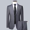 Jacket + Pants 2 Pieces Set 2024 Fashion New Men's Casual Boutique Business Dress Wedding Suit Coat Blazers Trousers