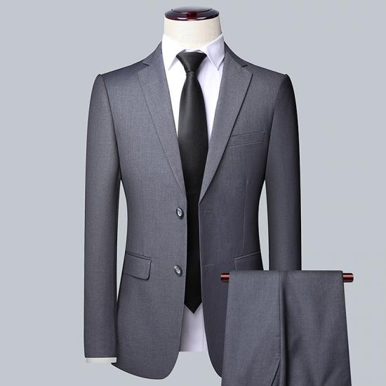 Jacket + Pants 2 Pieces Set 2024 Fashion New Men's Casual Boutique Business Dress Wedding Suit Coat Blazers Trousers