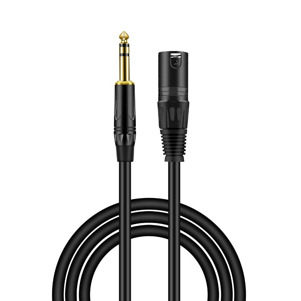 Metal Shell 1/4 Inch Mic Line Balanced 6.35 mm to XLR Male to Male Audio Cable