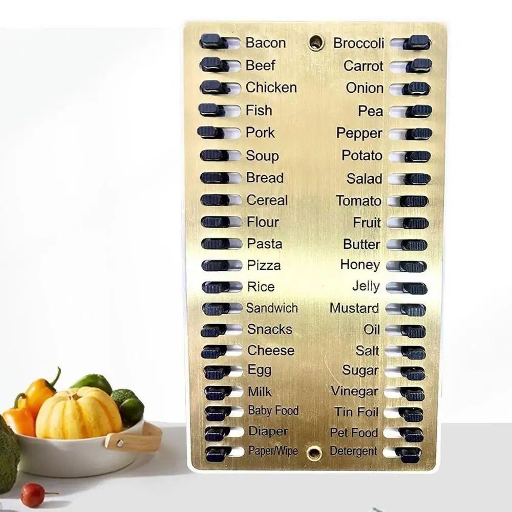 Reusable Shopping List Portable Slide Checklist Board Home Supplies Metal Grocery List Gift