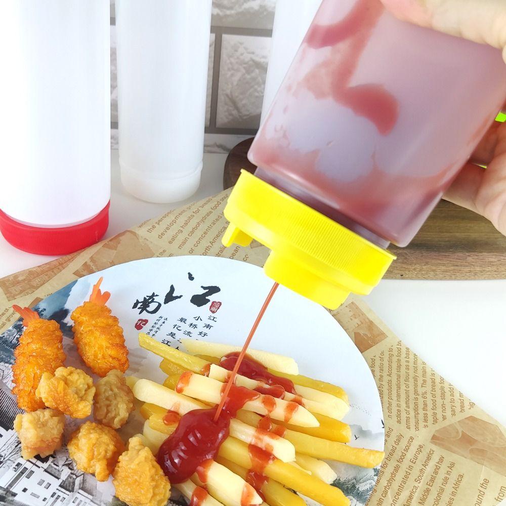 Double Head Sauce Bottles Big Capacity Plastic Squeeze Bottles Portbale 16oz 20oz 24oz Tomato Catchup Dispenser Picnic Cooker