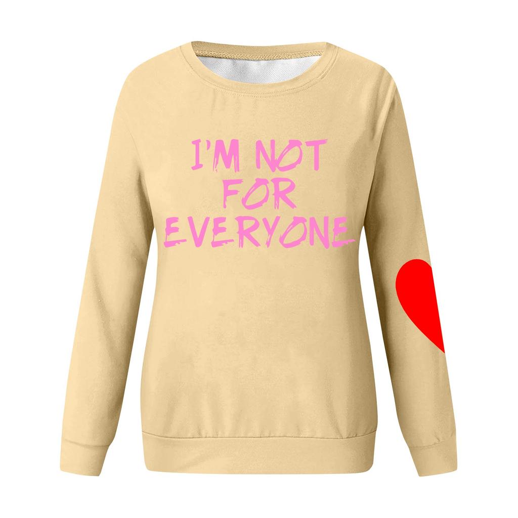 Женская повседневная мода ко Дню святого Валентина с принтом, длинным рукавом, круглым вырезом, толстовки, пуловеры, топы